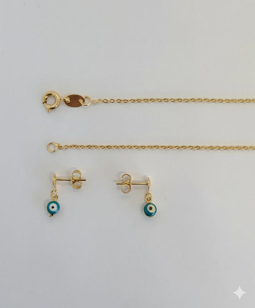 (1-6048) Laminado dorado - Juego de ojo azul - BGF