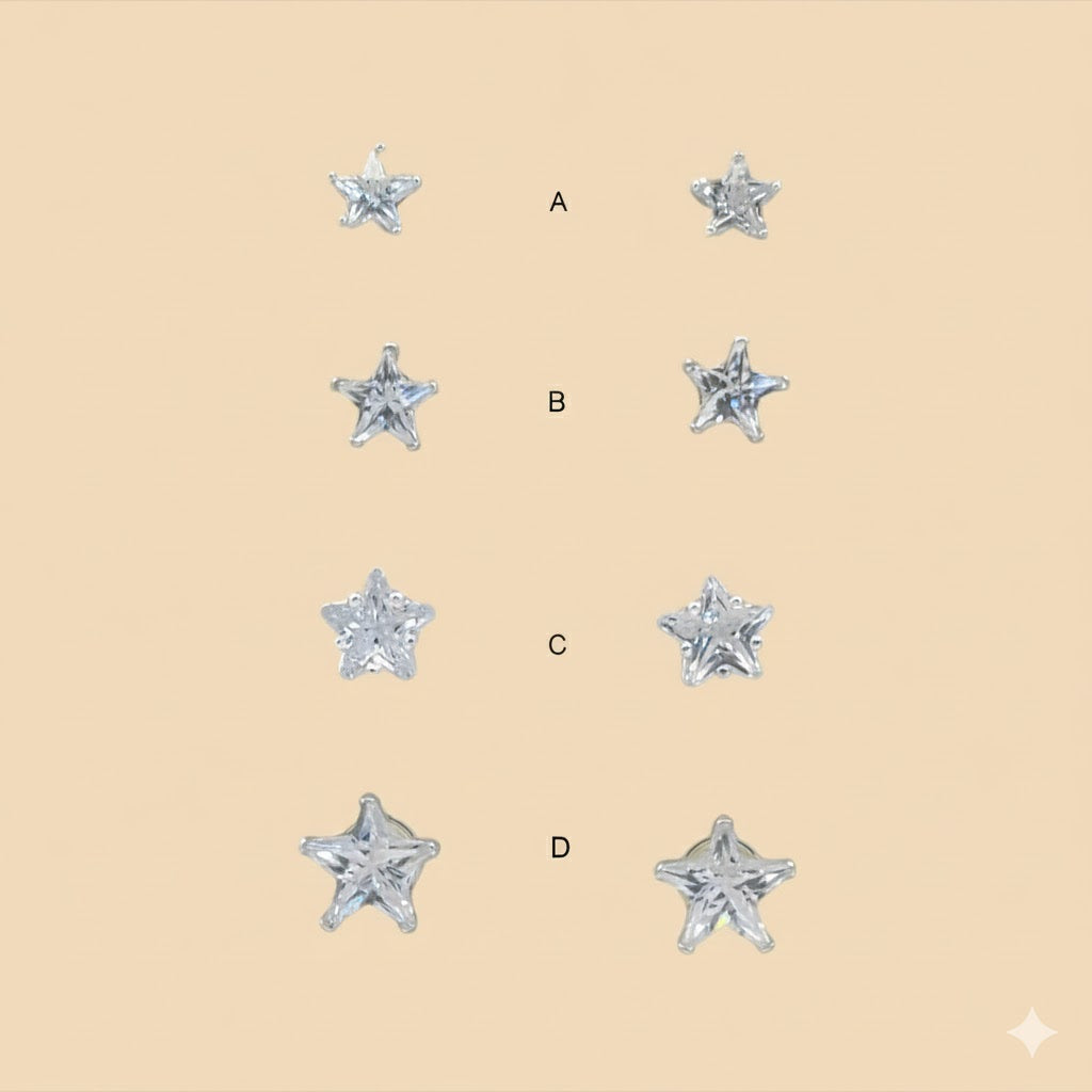 (2-3031) 925 Sterling Silver - Zircon Stud Earrings.