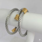 (4-5001) Brazalete estilo cuerda de acero inoxidable de 6 mm.