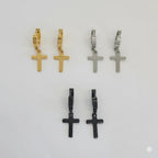 (4-2230) Stainless Steel - Huggies with Cross.