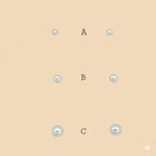 (2-3182) Pendientes de bola lisa en plata de ley 925.