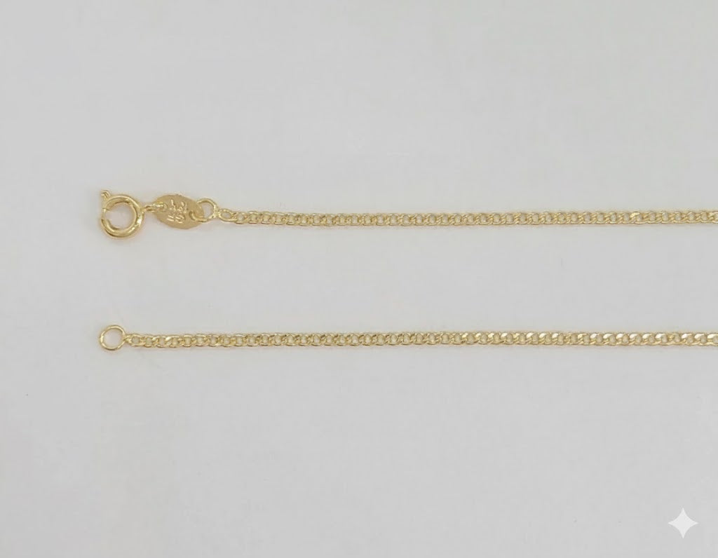 (1-1765) Cadena de eslabones curvos de 2 mm laminada en oro - BGF