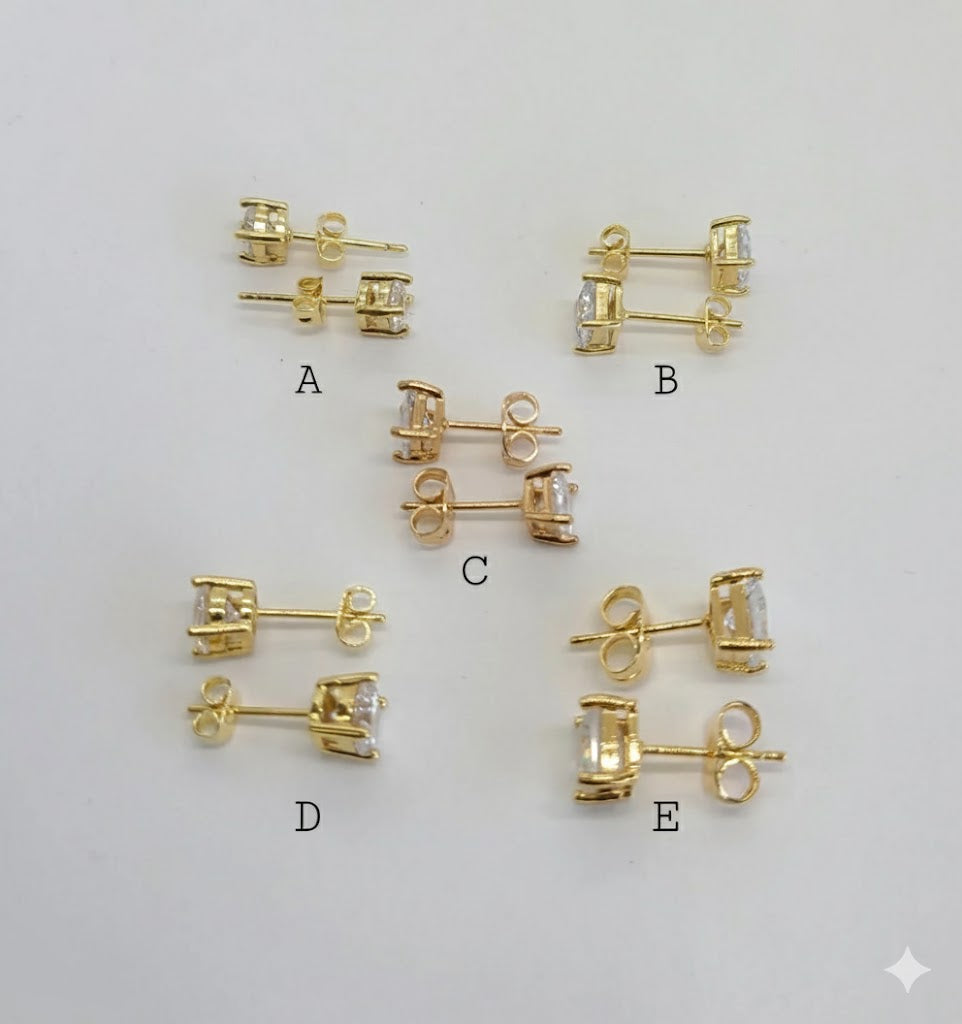 (1-1081) Pendientes de circonita laminada en oro - BGO