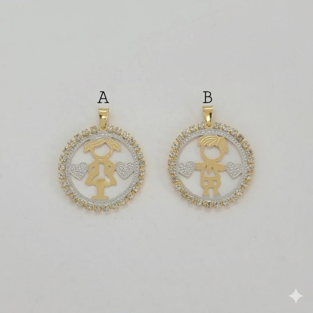 (1-2466) Laminado dorado - Colgantes para niños - BGF